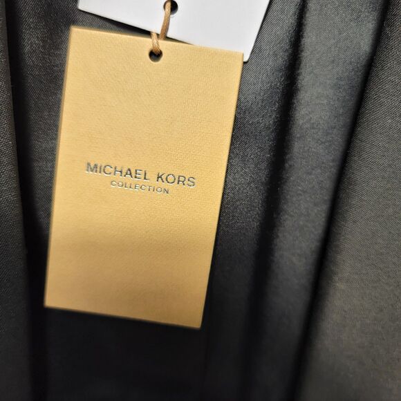 NWT Michael Kors Collection Black with Leather Sleeves Size 0 Retails $1495 - Picture 8 of 10
